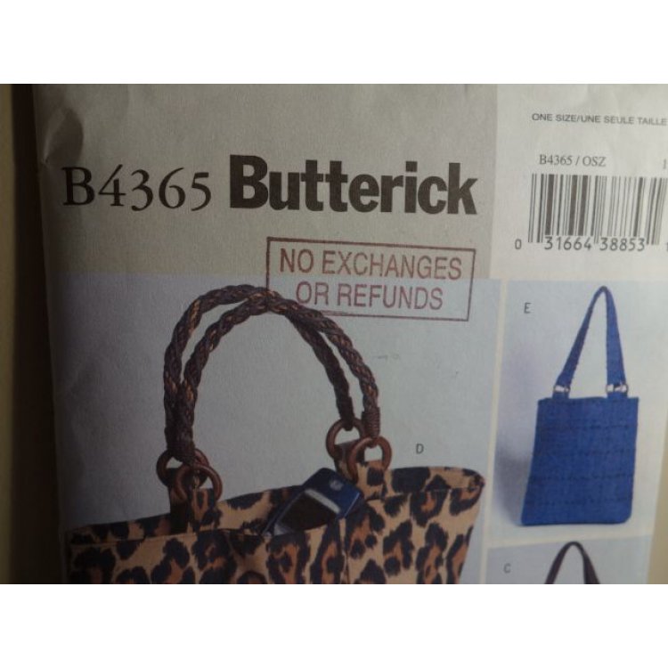 Butterick Pattern 4365 ~ Assortment of HANDBAGS