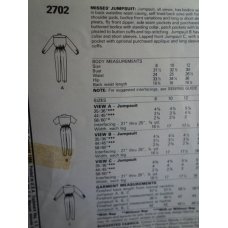 McCalls Sewing Pattern 2702 