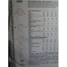 McCalls Sewing Pattern 3922 