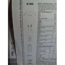 McCalls Sewing Pattern 4180 