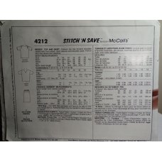McCalls Sewing Pattern 4212 