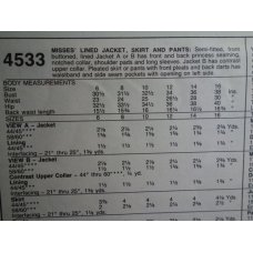 McCalls Sewing Pattern 4533 