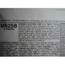 McCalls Sewing Pattern 6258 