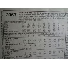 McCalls Sewing Pattern 7067 