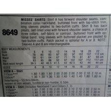 McCalls Sewing Pattern 8649 