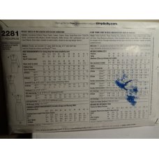 Simplicity Sewing Pattern 2281  