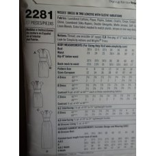 Simplicity Sewing Pattern 2281  