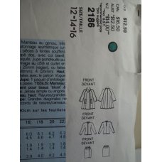 VOGUE Oscar De La Renta Sewing Pattern 2186 